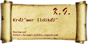 Krámer Ildikó névjegykártya