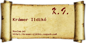Krámer Ildikó névjegykártya